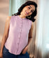 Sleeveless Cotton Textured Purple Top